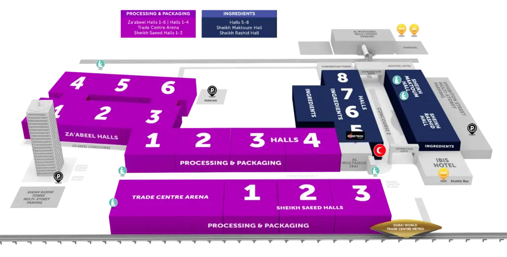 Map-Dubai Gulfood exhibition