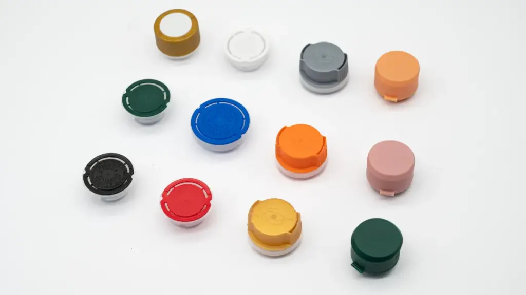 different colors plastic caps